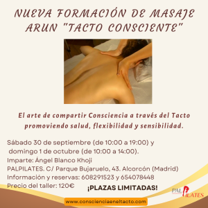 descripción taller masaje arún tacto consciente